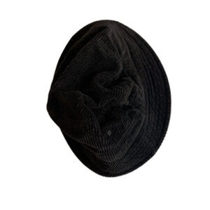 Urban Outfitters Unisex Bucket Hat Black Solid Casual Corduroy 100% Cotton